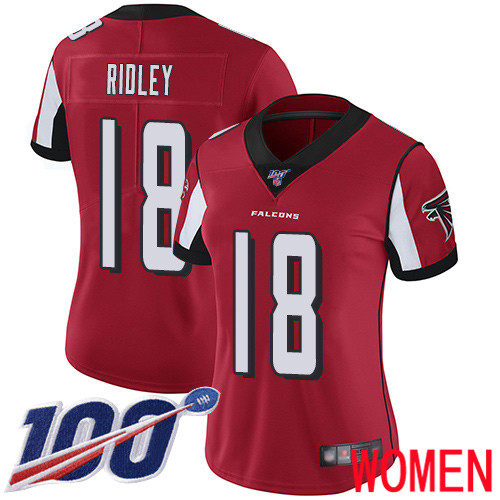 Atlanta Falcons Limited Red Women Calvin Ridley Home Jersey NFL Football #18 100th Season Vapor Untouchable->atlanta falcons->NFL Jersey